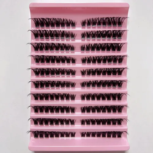 Eyelashes Set Ten Rows Of Segmented Dense Self Grafting Lazy Single Cluster DIY False Eyelashes Set_voghion.com