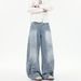 Unisex High-Street Wide-Leg Jeans For Teens – Trendy Baggy Denim Pants With Unique Blade Design_voghion.com