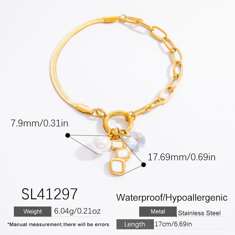 Perle für Frauen High-End-Blume Einfache Modeschmuck Ins Nischendesign Titanstahlarmband_voghion.com