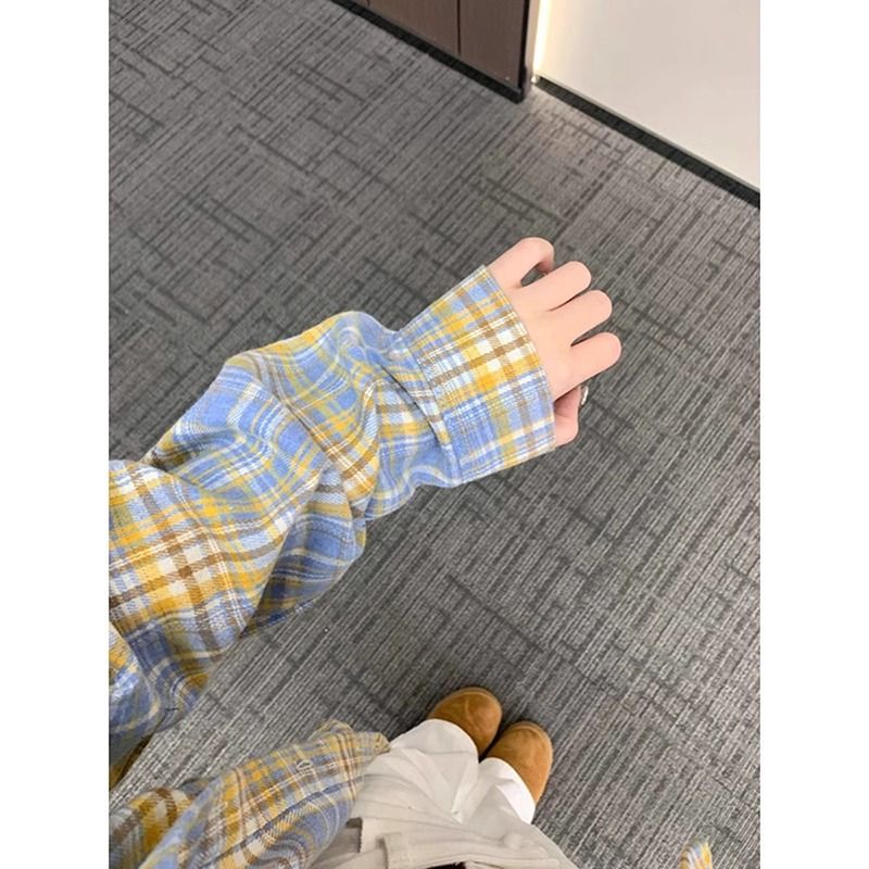 CT American Style Brushed Plaid Men Long Sleeve Jacket 2025 Spring Autumn New High-end Inner Shirt_voghion.com