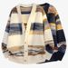 "Plus-Size Gradient Stripe Knit Cardigan For Men – V-Neck Open-Front Sweater_voghion.com