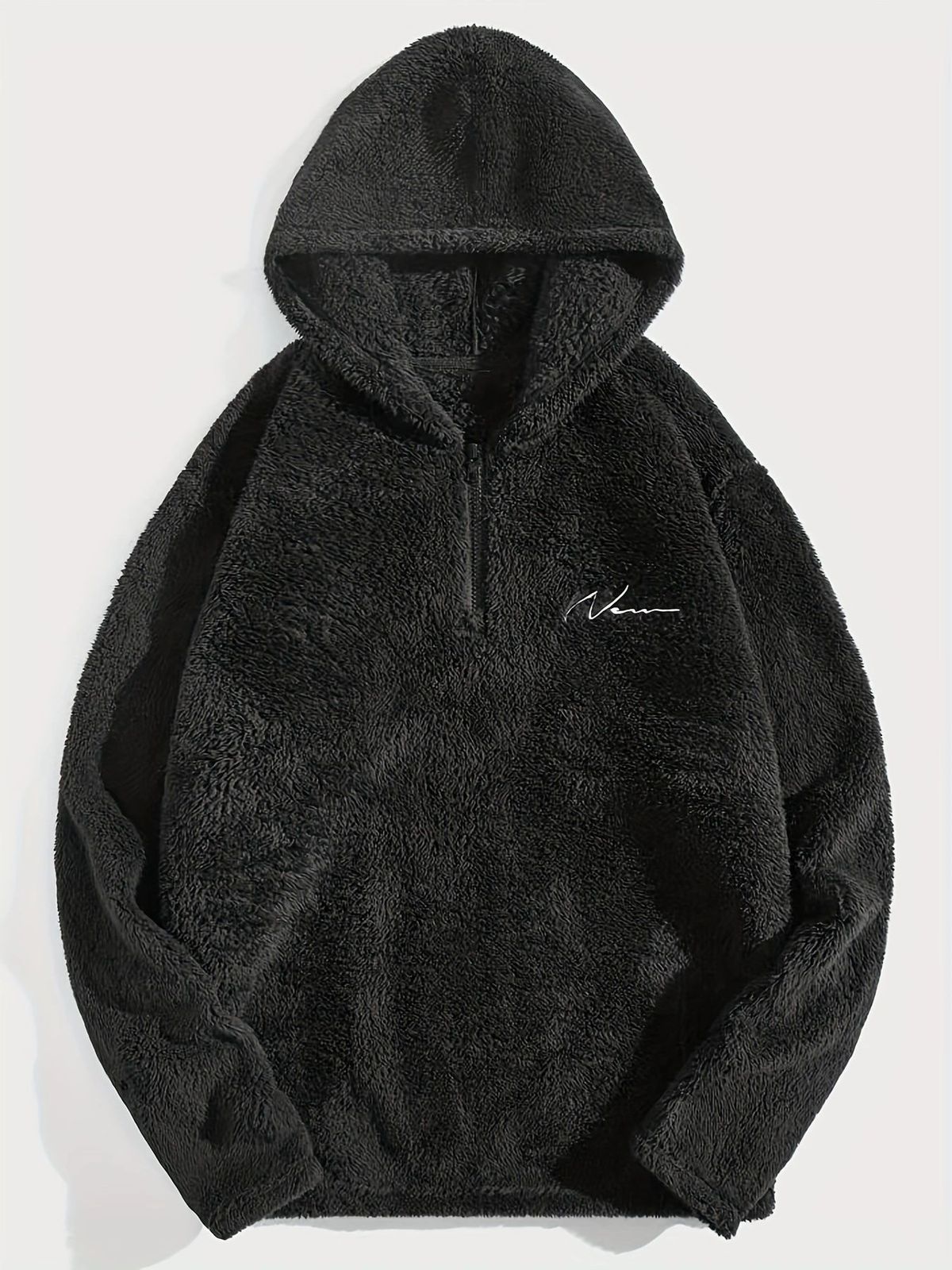 Felpa con cappuccio oversize unisex in pile - Pullover in morbido poliestere spazzolato con coulisse regolabile (S-XXL)_voghion.com