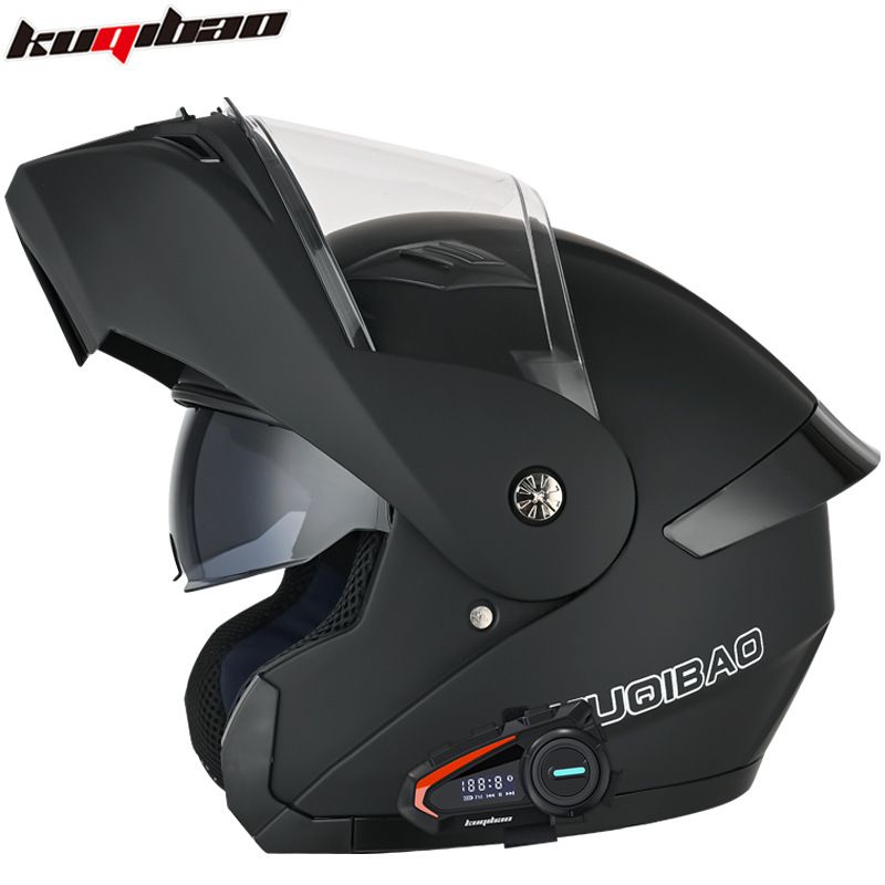 KQ-Power Dual Visor Modular Motorcycle Helmet With Built-in K20 Bluetooth, Long Battery Life, 3C Certified Full Face Helmet_voghion.com