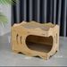House With Scratching Board, Durable And Non-Shedding, Freestanding Double-Layer Stackable House, Corrugated Paper_voghion.com