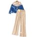 Completo da donna in due pezzi con giacca con cappuccio e pantaloni a gamba larga_voghion.com