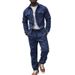 Autumn Winter American Style Jacket And Casual Pants Two-Piece Set Men's Solid Color Suede Suit_voghion.com
