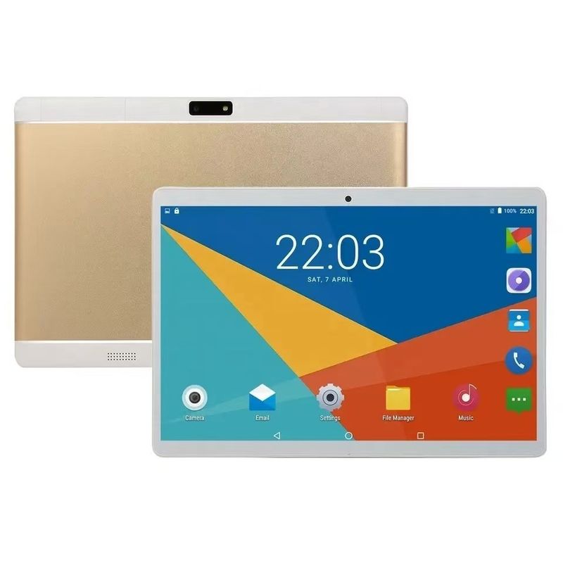 Tablette Android 10,1 pouces avec processeur quad-core MTK6580, 2 Go de RAM et 32 Go de stockage, double SIM, Bluetooth et capteur de gravité – Or_voghion.com