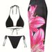 Damenbekleidung Bikini Plus Wickelrock Dreiteiliger Badeanzug Strandanzug_voghion.com