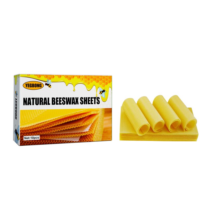 Yegbong Natural Beeswax Sheets, Beekeeping Bee With Excellent Deep Cell Nest Honey Base Piece Nest Base Honeycomb Wax Piece_voghion.com