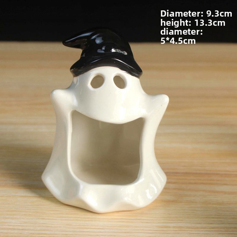 Ashtray INS High-Value Halloween Ghost Candle Holder Golden Hamster Summer Cooling Hideaway House Ceramic Nest_voghion.com