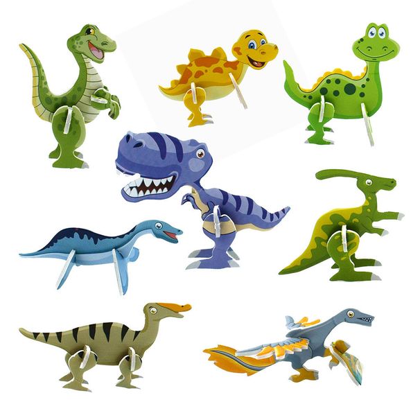 Children's paper 3D puzzle cute cartoon dinosaur shape 3D small puzzle toy gift food small puzzle_voghion.com