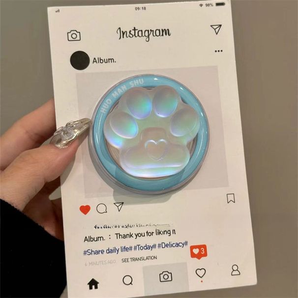 Cartoon Cute Laser Cat Paw Compatible Phone Airbag Stand Magnetic Personality Lazy Watching Desktop Support Telescopic_voghion.com