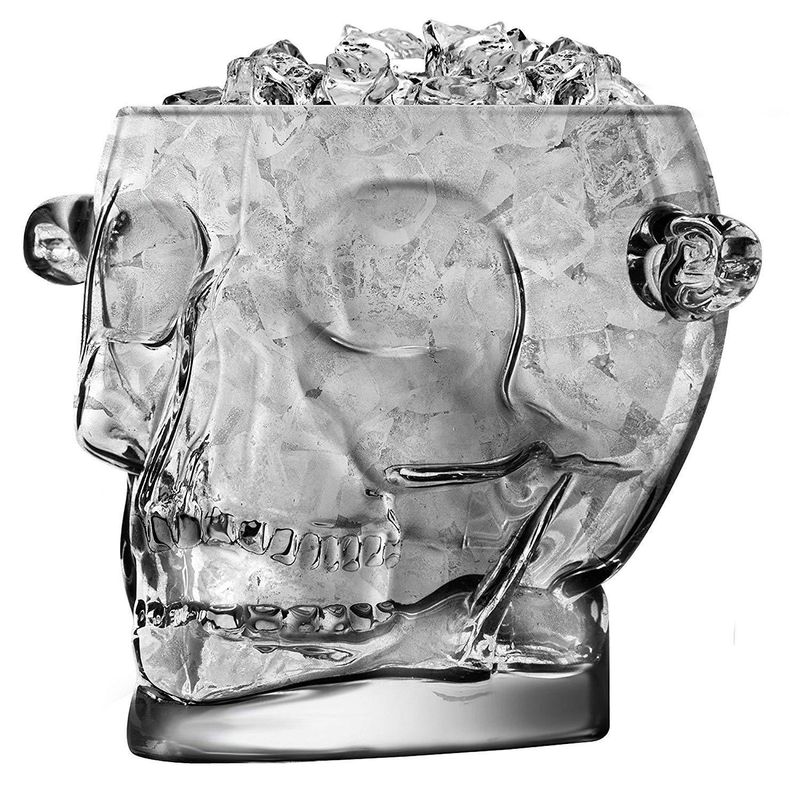 Ice Bucket Wine Cooler Champagne Beer Brainfreeze Glass Skull Party Bar Gift UK_voghion.com
