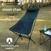 Klappbarer Moon Chair für Outdoor-Camping, Aluminiumlegierung, ultraleicht, tragbar, Angel-Regiestuhl, Strandstuhl, Campingstuhl mit hoher Rückenlehne_voghion.com