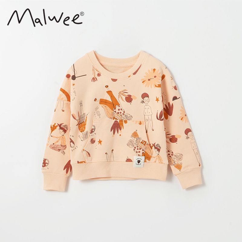 Felpa per bambini, primavera e autunno, nuova maglietta girocollo stampata, maglietta larga per bambini_voghion.com