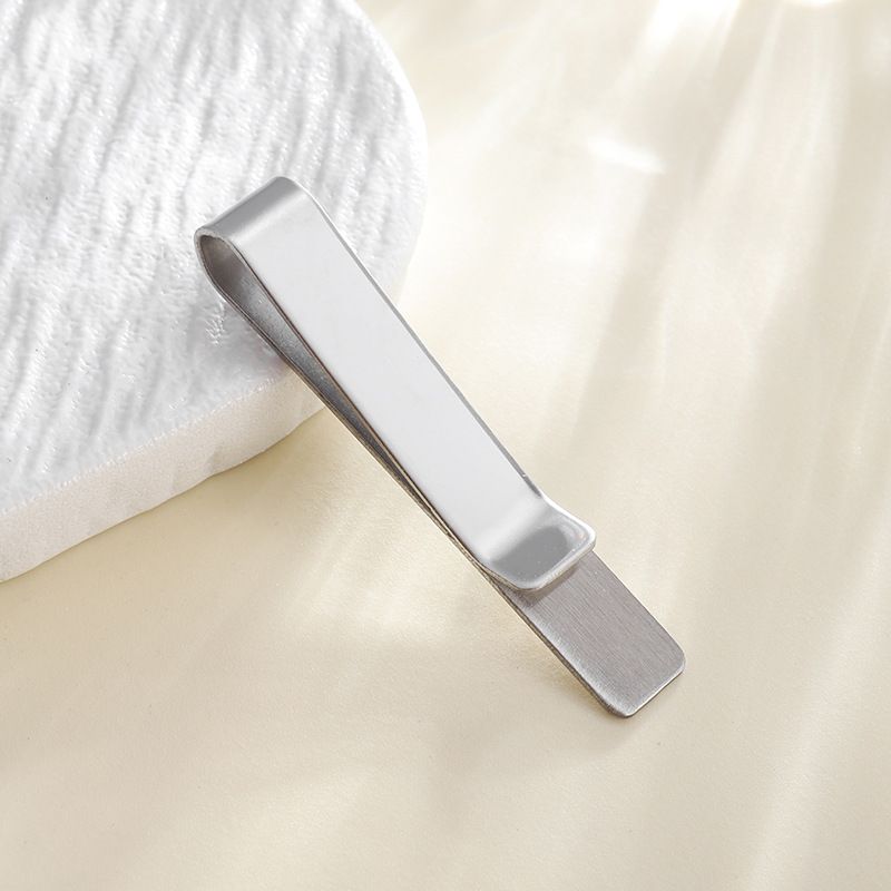 Pince à cravate universelle en acier inoxydable poli miroir pour homme et femme, pince à cravate simple en sergé_voghion.com