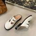 2025 New Model Ah Xi Ge Same Style Closed-Toe Half Slippers High-End British French Lazy Shoes Mary Jane Mules_voghion.com