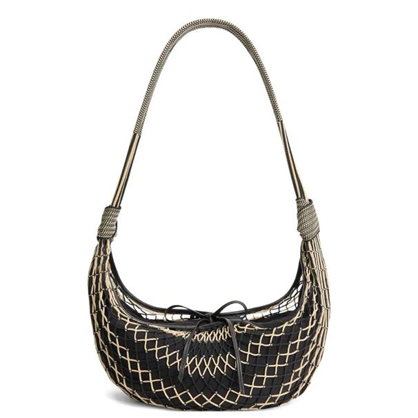 Blogger Casual Hobo Color Block Mesh Crossbody Bag Lazy Style Women's Bag Niche Design 2025 Spring Summer New Fashion Hobo_voghion.com