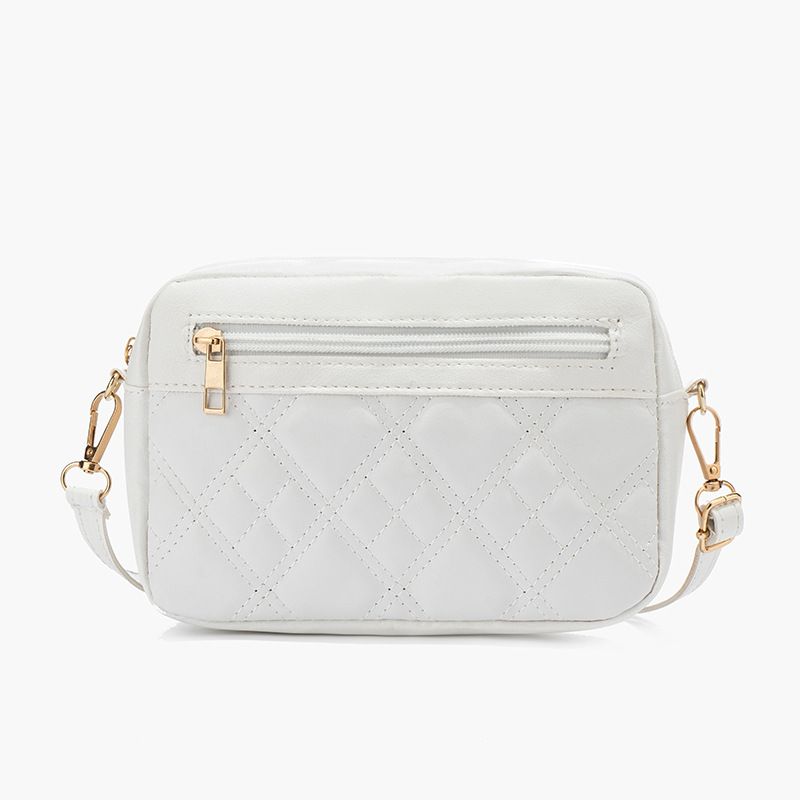 Sac bandoulière matelassé - Sac à main léger et élégant avec double fermeture éclair et bandoulière réglable, couleur unie, polyvalent_voghion.com