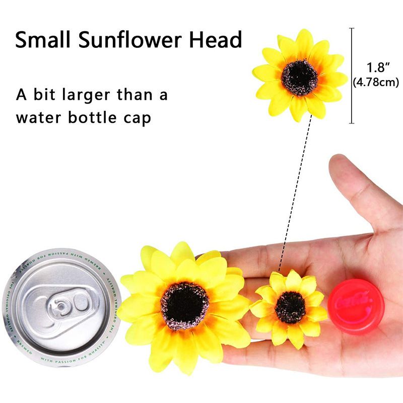 Rayon Yellow Sunflower Head DIY Silk Flower Chrysanthemum Artificial Flower Accessories Manufacturer Wholesale_voghion.com