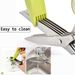Herb Cutter Kitchen Multipurpose Cutting Shear with Safety Cover Cleaning Comb Cilantro Scissors Sharp Tool_voghion.com