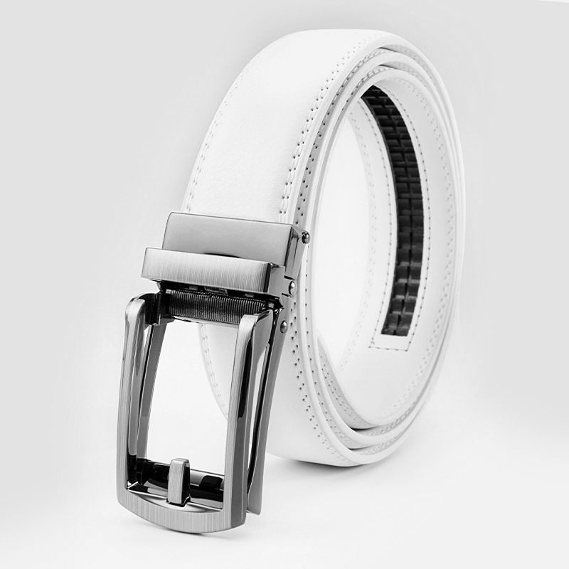 Gürtel Herren Klickgürtel Nadelgürtel Automatische Schnalle Zweilagiger Rindsledergürtel_voghion.com