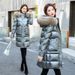 "Women's Waterproof Duck Down Jacket – Winter Hooded Puffer Coat (S-3XL, Black/Silver-Gray/Golden)"_voghion.com