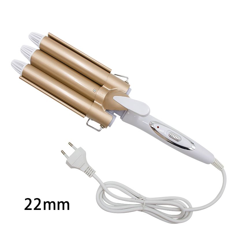 Professional 22mm Iron Ceramic Triple Barrel Styler Waver Styling Tools Hair Curlers Electric Curling Hair Curler_voghion.com