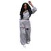 Women's Hooded Zip-Up Sweatshirt & Wide-Leg Pants Set - Edgy Distressed Two-Piece Outfit For Casual & Commute_voghion.com