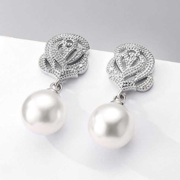 Moodsad loomingulised roosilille pärlkõrvarõngad naistele peene temperamendiga pruudipeo kleidi kõrvarõngad_voghion.com