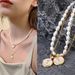 French Elegant Natural Freshwater Pearl Necklace Women's European And American Light Luxury Pearlescent White Enamel Retro Pendant Collarbone Chain_voghion.com