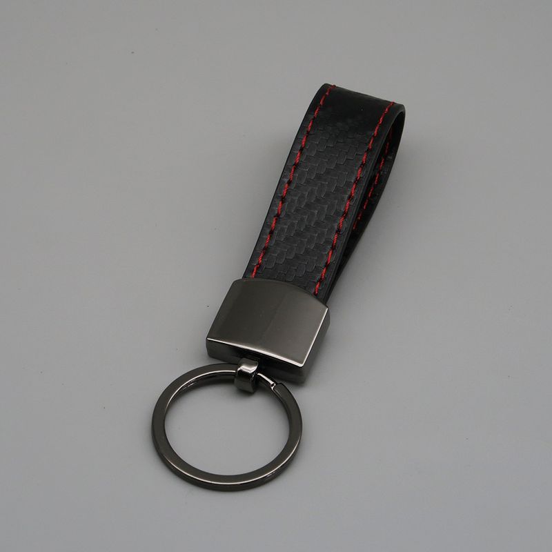 Breloc auto din fibră de carbon, lanț de chei metalice simple pentru mașini, la modă_voghion.com