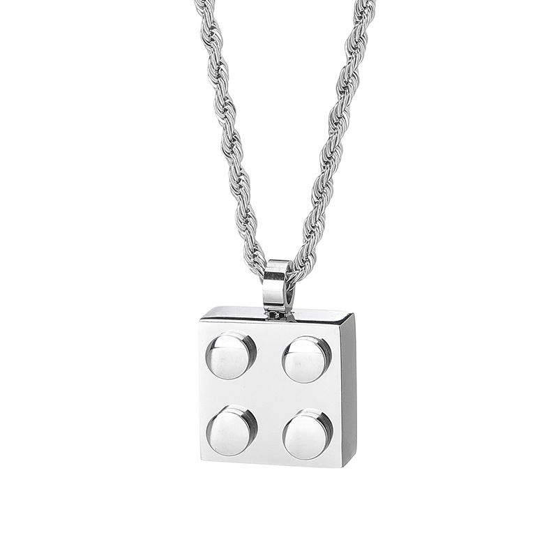 Herensieraden Geometrische titanium stalen ketting voor heren, Hip Hop stijl lange ketting, Hoogwaardige roestvrijstalen unisex ketting_voghion.com