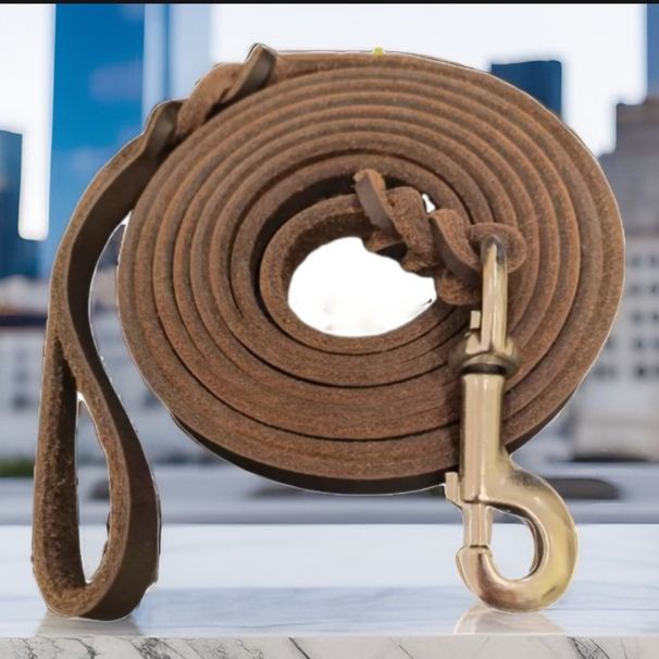 Strato superiore giallo corda da competizione gancio cintura di trazione in pelle bovina addestramento guinzaglio per cani in morbida pelle_voghion.com