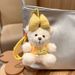 Llavero creativo con forma de oso de peluche con diseño de lazo y bloques de colores para mujer._voghion.com