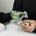 High-Value Animal Personality Bar Home Ins Style Niche Design And Saucer Set Transparent Relief Glass Cup_voghion.com