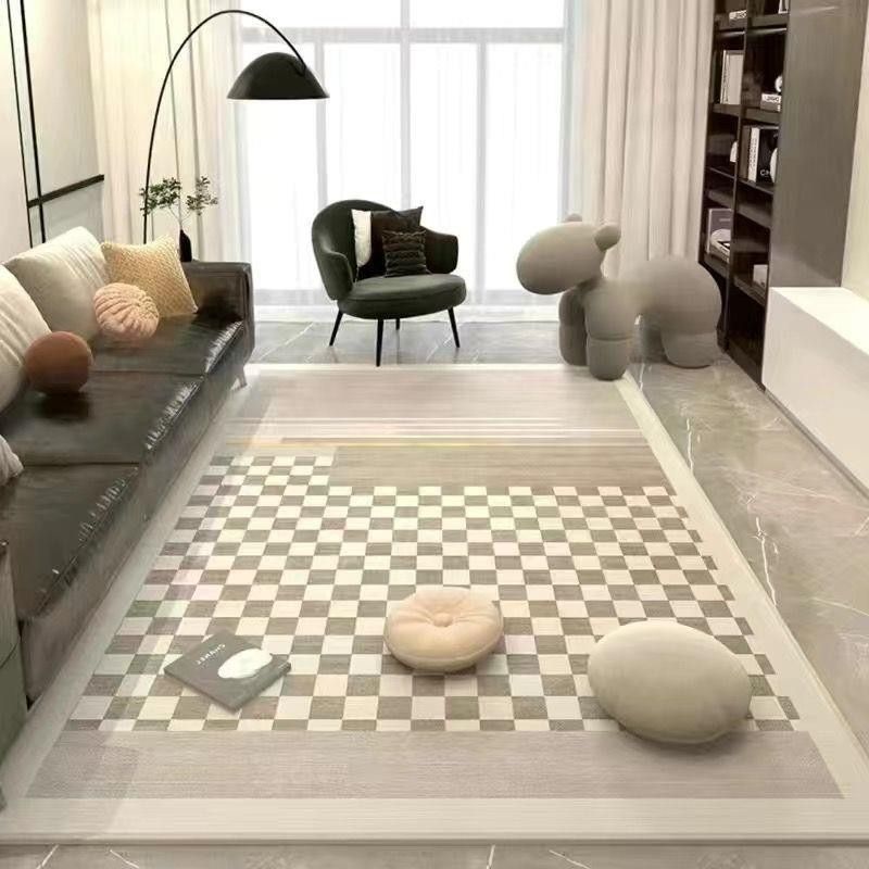 Tapis de salon Ins style crème léger luxe haut de gamme chambre salle d'étude canapé moderne table basse couverture chevet tapis de sol_voghion.com