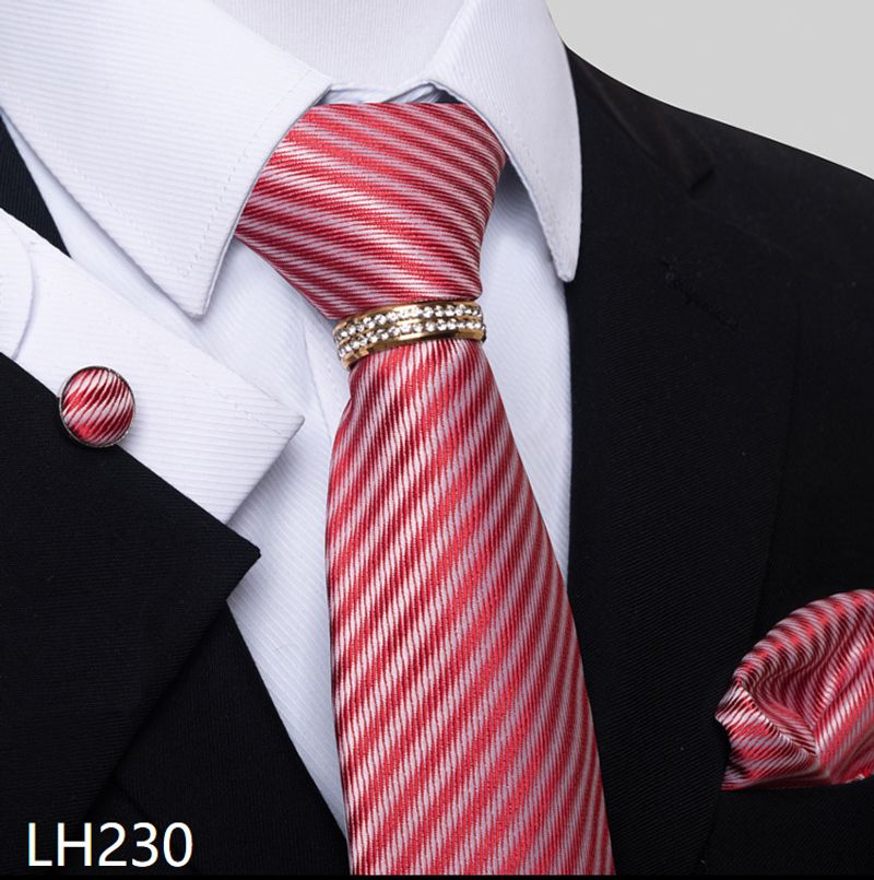 Men's Ties & Handkerchiefs  jacquard ties in stock, fashionable 8cm men's suits and gold rings, luxury tie sets_voghion.com