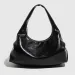 High-end Wrinkled Black Soft Leather Handbag Cloud Dumpling Underarm Shoulder Handheld Women's Bag_voghion.com