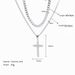Herren Titan Stahl Kreuz Damen Neue Doppelschicht Taigang Kubanische Halskette Set Dekorative Accessoires Ausländische Waren_voghion.com