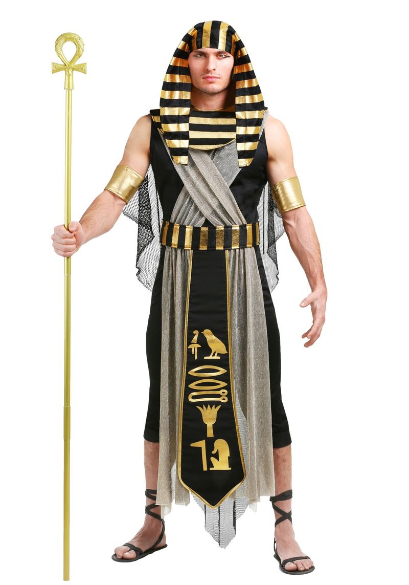 Halloween volwassen mannelijke en vrouwelijke coplay Egyptische farao koningin etnische kostuum, Griekse godin prins optreden_voghion.com