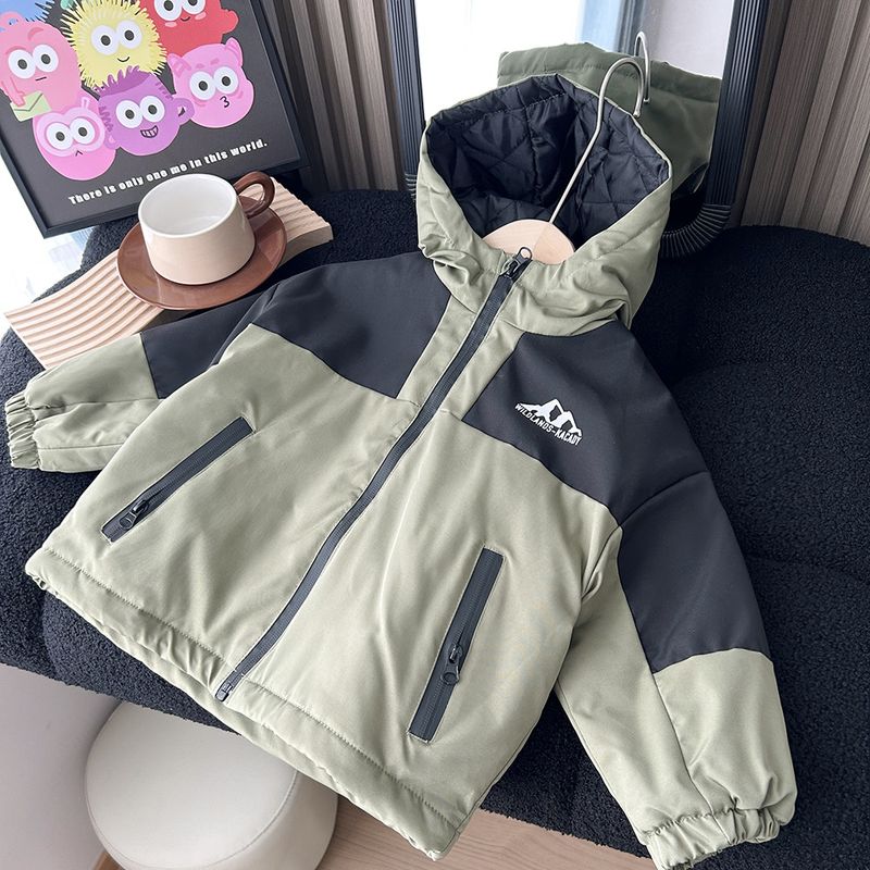 Vêtements pour enfants 2024 Vêtements d'hiver pour enfants Veste en coton chaud matelassé épais en peluche pour garçons_voghion.com