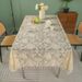 Vintage Lace Tablecloth - Elegant Rectangular Table Cover With Hemstitch Border For Dining Table/Coffee Table/Photo Backdrop_voghion.com