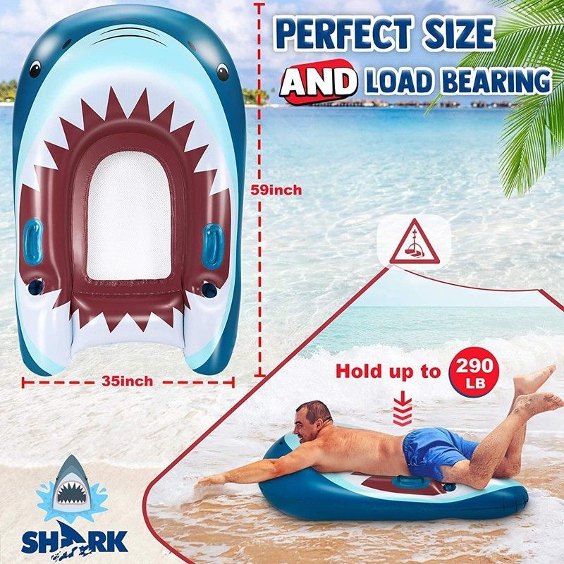 PVC Nieuw Verdikt PVC Opblaasbaar Net Drijvende Rij Walvis Waterbank Pool Party Haai Ligstoel Drijvend Bed_voghion.com