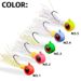 Confezione da 5 pezzi di esche artificiali con testa di piombo Big Eye Jig legate con piume e ami per la pesca a mosca_voghion.com