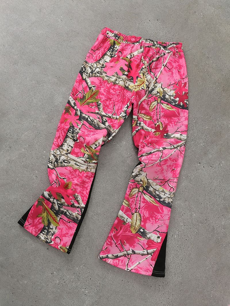 Pantaloni a zampa da uomo con stampa di rami d'albero, autunnali e invernali, slim, nuovi, alla moda, alla moda, vestibilità slim, casual_voghion.com