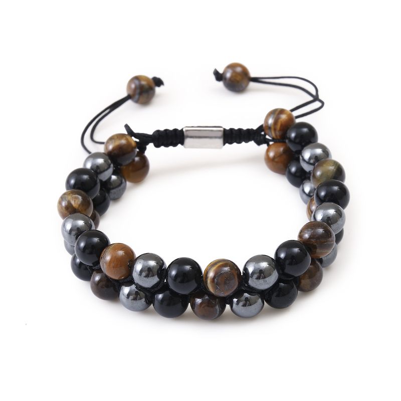 Women's Jewelry Natural Gemstone Double Layer Bracelet Shrink Bracelet 8mm Mixed And Mixed Color Single Bead Bracelet_voghion.com