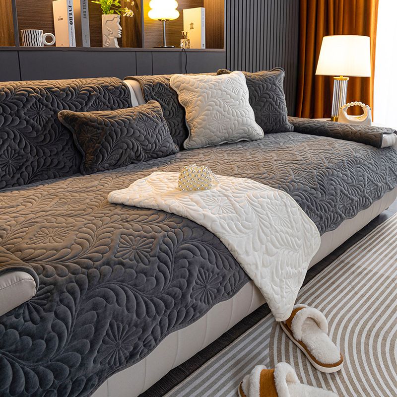 Copridivano in flanella - Copridivano antiscivolo spesso per divani in pelle (tessuto in velluto color latte, retro antiscivolo, caldo e accogliente, lavabile in lavatrice)_voghion.com