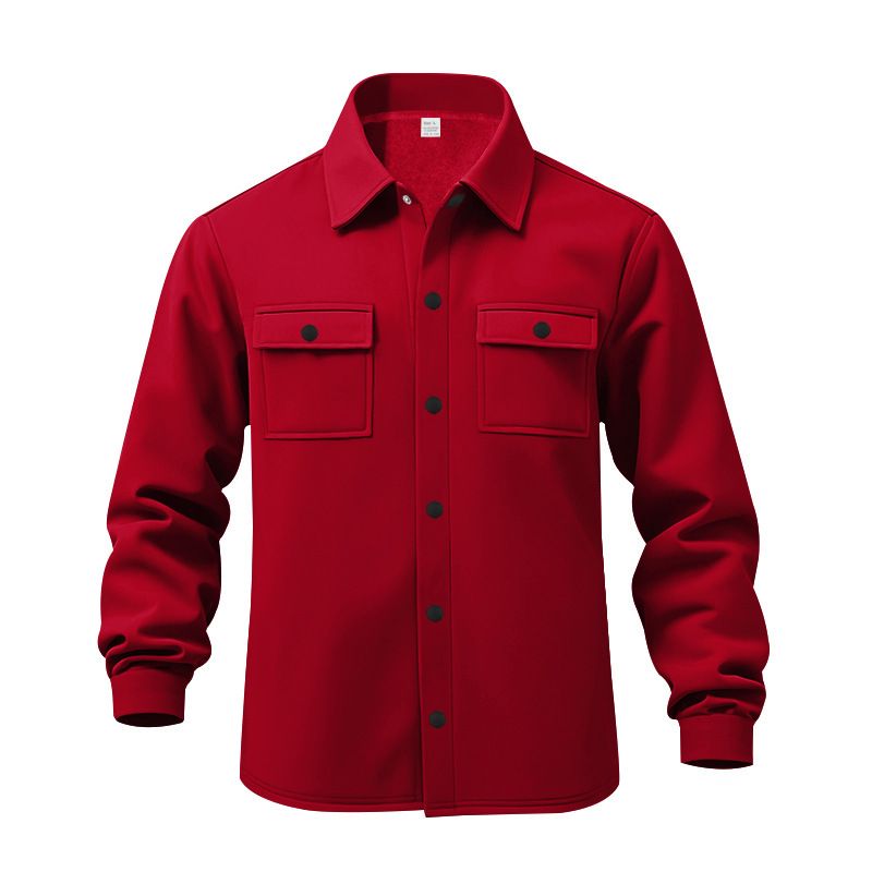 Herrenbekleidung, Fleecegefütterte Umlegekragenjacke mit mehreren Taschen, einreihig, Freizeitjacke – Slim Fit, leicht, warm, stylische Oberbekleidung für den Stadtverkehr_voghion.com