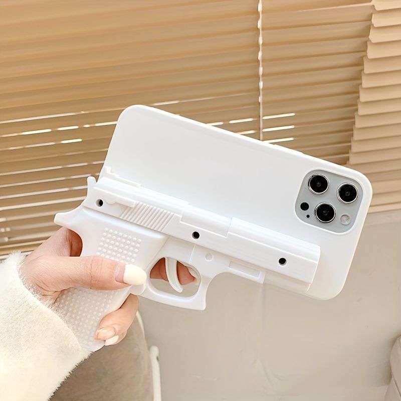 Funny Anti-Drop Hard Shell Case For  15 Promax Toy Pistol Design, Compatible With Models 13/13 Pro/13 Promax/14/14 Pro/14 Promax_voghion.com